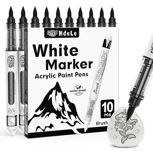 Guangna Black Acrylic Paint Markers, Black Acrylic Paint Pens for Christmas Art, Rock Painting, Wood, Glass, Ceramic, Canvas, Stone, DIY Crafts - color: Black