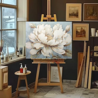 Natuyalo Paint by Numbers Kit for Adults Beginners and Kids, 16" Wx20 L Canvas Pictures Drawing Acrylic Paintwork with 3 Pcs Paintbrushes, Pale Yellow Flowers - color: ART-06