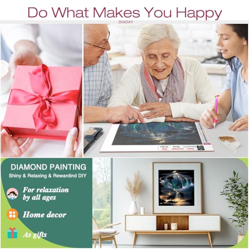 DIADAY 5D Diamond Painting Kits for Adults Waterfall Landscape, Diamond Art Kits for Adults, Full Drill Round Gem DIY Arts and Crafts Home Wall Decor Gift 12 x 12 Inches