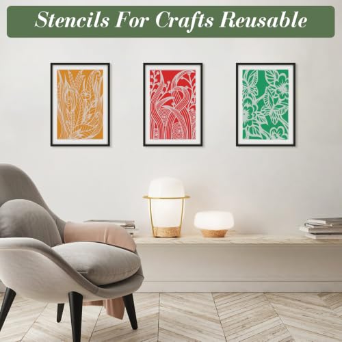 Texture Stencils for Crafts Reusable 12Pcs Stencils(12X8 Inch) - color: Texture 29