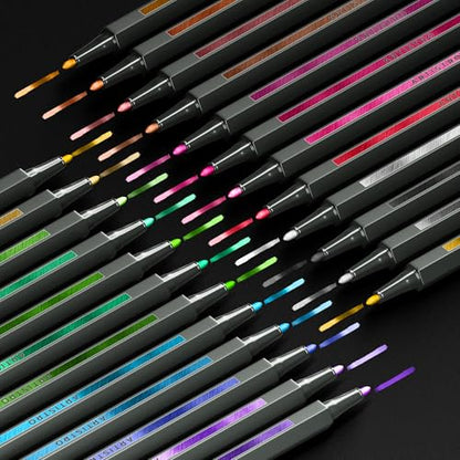ARTISTRO Metallic Acrylic Paint Markers - Fine Tip Paint Pens for Rock, Wood, Glass, Ceramic, Black Paper, Scrapbooking Crafts, Card Making, DIY Photo Album, Ceramic (Fine)