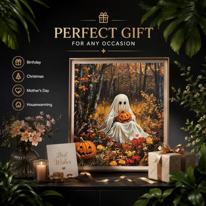 HITO Halloween Paint by Numbers Kit for Adults Ghost 16x20 Inch Frameless - color: Ghosts and Pumpkins