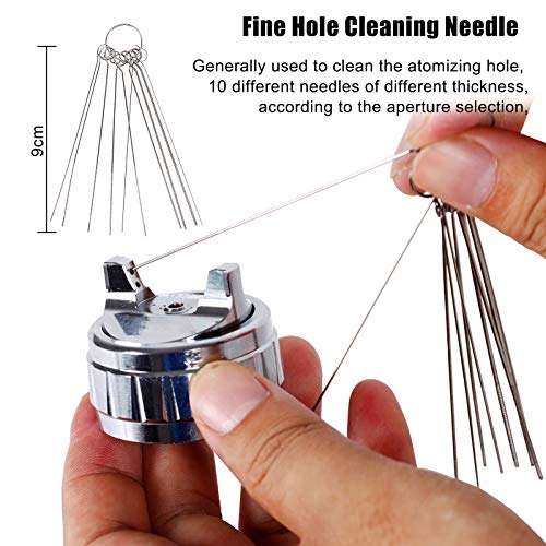 17pcs Multi-Purpose Spray Gun Cleaning Kit,Nylon Brushes Paint Gun Cleaning Kit Mini Brushes & Needles for Clean Airbrush Nozzles Spray Guns Tattoo Equipment (17)