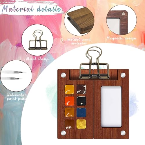 Travel Watercolor Paint Set - Pocket 8-Color Mini Paint Kit with Sketch Pad - color: 8 Colours D
