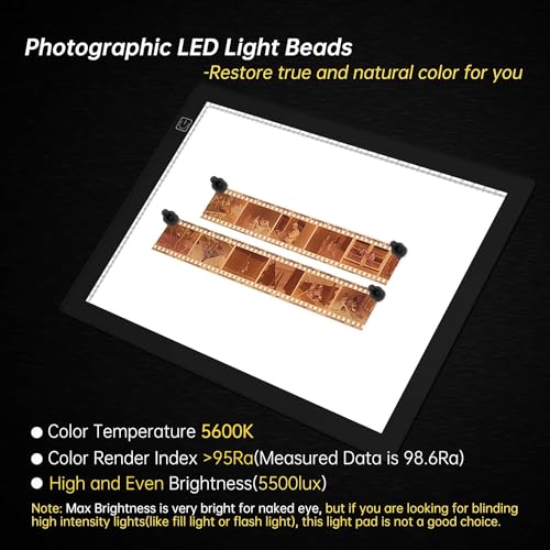 Magnetic Slide Viewer Light 5600K 12”x8” Ultra-Thin Adjustable Brightness Backlight for Slides and 35mm Film Negative Scanning - color: 12"x8" Magnetic Version