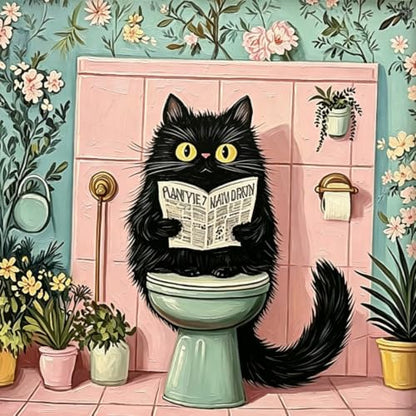 BYGFHLYW Funny Black Cat Paint by Numbers Kit for Adults Beginners - color: PB504-1