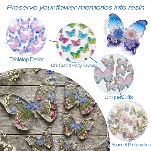 Butterfly Resin Molds, 3D Figurine Silicone Molds for Epoxy Resin | Flexibility Butterfly Molds for Resin Casting, Candle Making, Flower Bouquet Preservation, Insect Specimen, Soap, Gypsum