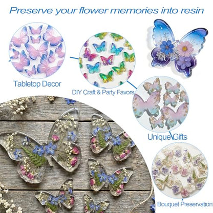 Butterfly Resin Molds, 3D Figurine Silicone Molds for Epoxy Resin | Flexibility Butterfly Molds for Resin Casting, Candle Making, Flower Bouquet Preservation, Insect Specimen, Soap, Gypsum