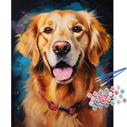 TOCARE Golden Retriever Paint by Numbers Kit for Adults,Dog Adult Paint by Number Canvas, Acrylic Adults' Paint-by-Number Kits for Dog Lovers 16x20inch (Without Framed) - color: TC-OPC-141