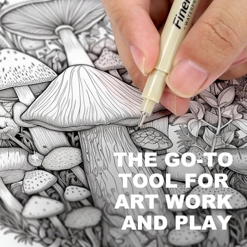 Micro Fineliner Black Drawing Pens,12 Waterproof Watercolor Painting Art Supplies Adults Anime Gifts Artist Fine Line Marker Archival Ink Micron Set Sketch Outline Manga Sketching Zentangle Teen Stuff