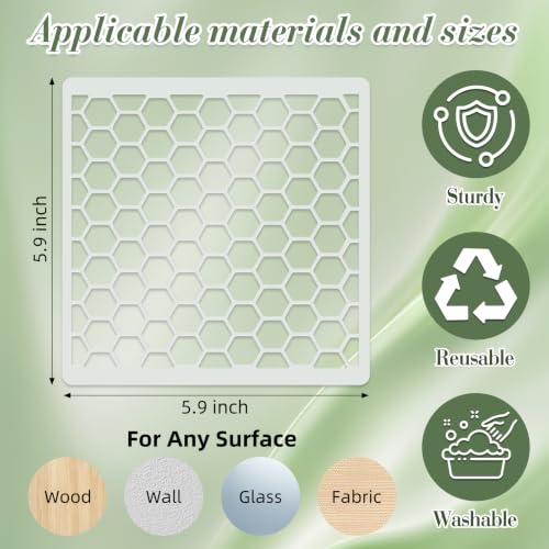 Texture Stencils for Crafts Reusable 16Pcs Stencils(5.9X5.9 Inch) - color: Texture 12