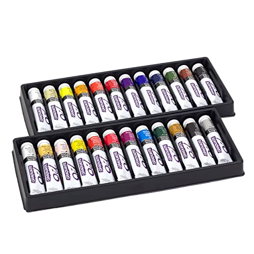 Daler Rowney Graduate 22ml Oil Paint Set, 24 Assorted Colours, High Lightfastness, For Student Artists & Hobbyists - size: 17.85 Fl Oz (Pack of 1)