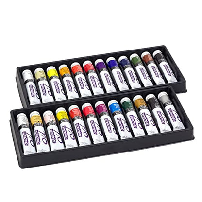 Daler Rowney Graduate 22ml Oil Paint Set, 24 Assorted Colours, High Lightfastness, For Student Artists & Hobbyists - size: 17.85 Fl Oz (Pack of 1)