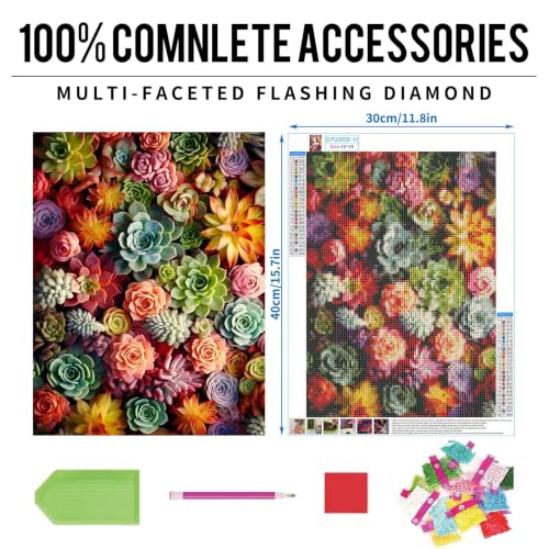 GREENCRUISE 9 Pack Diamond Painting Kits for Adults, 5D Diamond Art Kits for Beginners, DIY Full Drill Paint with Diamond, Home Wall Decor 16 x 12 Inch TYPE8 - color: TYPE8