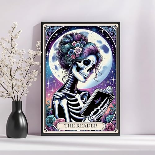 ARPADAMO Halloween Diamond Art Kits for Adults Skeleton Reader 12x16in - color: DP04091