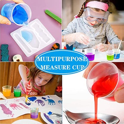 30ml Plastic Liquid Measuring Cups - Mini Clear Kitchen Medicine Cups Transparent Labs Graduated Beakers Baking Cooking Home Lab Measure Tool (10 Packs,1oz,Transparent) - color: 10 Pcs