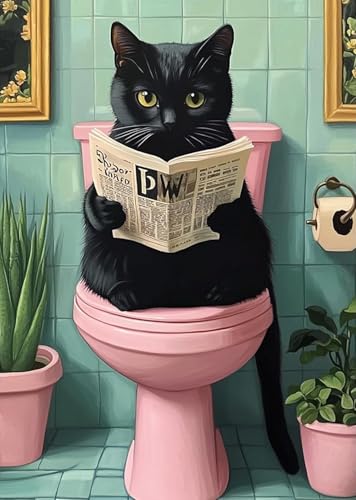 Diamond Art Kits for Adults,Black Cat Diamond Painting Kits 12x16in - color: DP01531