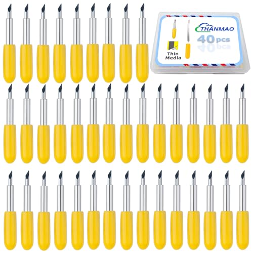 THANMAO 40 Pcs Fine Point Replacement Blades Compatible with Explore Air 2/Air 3/Explore 4/Maker/Maker 3/Maker 4 Cutting Machines(Yellow 30 Degree Fine Point Blades) - color: Yellow 30 Degree Fine Point Blades