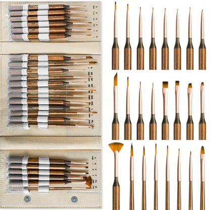 Nicpro 24 PCS Extreme Miniature Paint Brushes,Fine Micro Model Detail Brush - size: 24 PCS