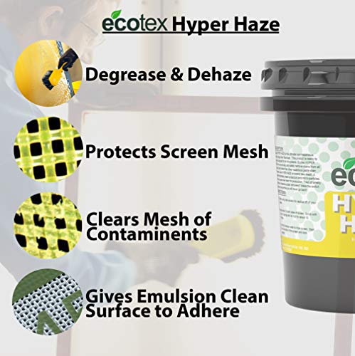 Ecotex® Hyper Haze - Screen Printing Ink & Haze Remover, Dehazer, 1 Gl | 2-In-1 Haze Remover & Degreaser For Plastisol And Water Based Ink - Biodegradable, Drain-Safe, Non-Corrosive - 1 Gallon - size: 128 Ounce (Pack of 1)