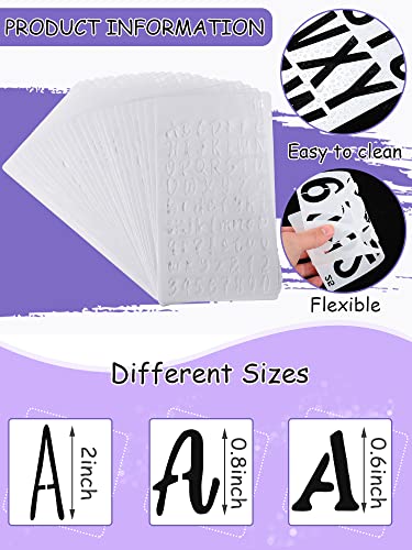 30 Pc Letter Stencil for Painting 4 x 7 in Plastic Number Alphabet Template