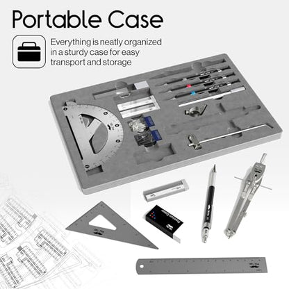 Mr. Pen- Professional Geometry Set, 17 pcs, Metal Compass