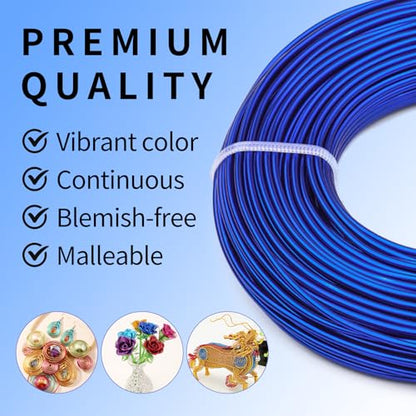 12 Gauge Aluminum Wire 100FT, 2mm Bendable Metal Anodized Aluminum Wire for Sculpting Jewelry Making Crafts Wreath Beading Floral(Sapphire Blue) - color: Sapphire Blue