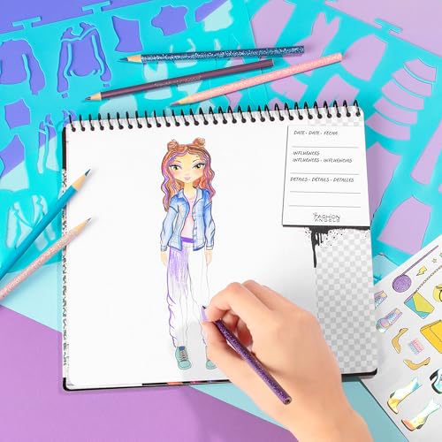 Fashion Angels Streetwear Design Portfolio | Includes 30 Sketch Sheets, Stencil Sheets, Stickers & Inspiration Guide, Ideal Drawing Kit for Girls Ages 6+ - color: Streetwear Design
