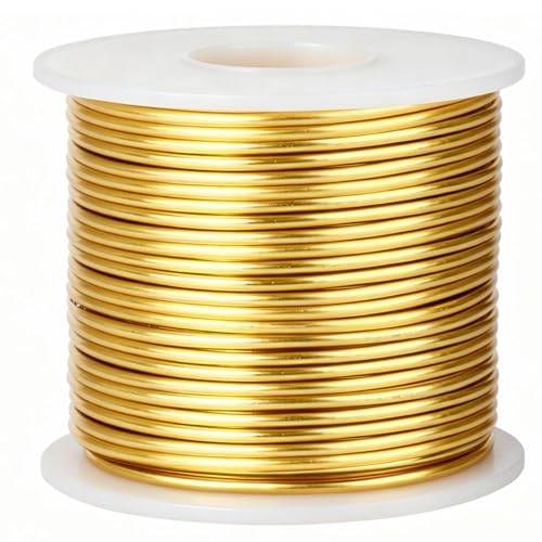 9GA 3MM，0.67 Pound 50 ft Gold Aluminum Wire for Crafting Bendable Sculpting Wire, Tarnish Resistant for Jewelry Making, Sculpture & DIY Art Crafts - color: Gold, size: 9GA 3MM