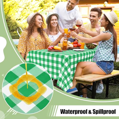 misaya 4 Packs 54 x 78 Inch Buffalo Disposable Table Cloth, Waterproof Plastic Tablecloth, Rectangle Green and White Checkered Table Covers for Picnic, Birthday, Party, Back to School - color: Green and White, size: 54" X 78"