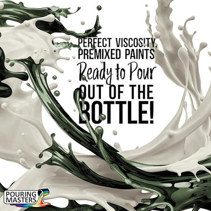 Pouring Masters Jungle Green Metallic Pearl Ready to Pour Acrylic Pouring Paint - Premium 32-Ounce Pre-Mixed Fluid Acrylic Paint - Fluid Art Supplies for Canvas, Wood, Paper, Tile & Rocks | Ready to Pour, Premium Pre-Mixed Fluid Acrylic Paint - Fluid Art