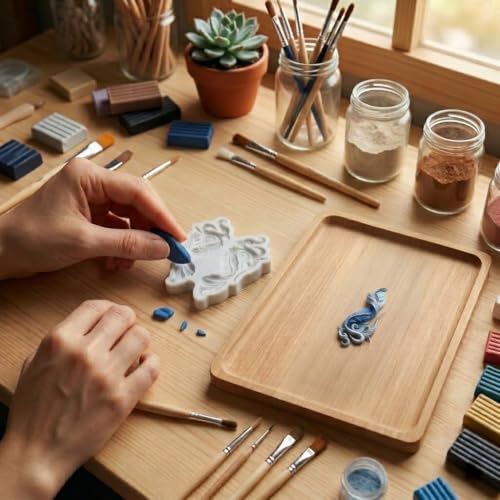 Feather Polymer Clay Molds Baroque Style Feather Silicone Mold | Epoxy Resin Casting DIY Crafts Air Dry Polymer Crafts Supplies Clay Tools - color: Style G
