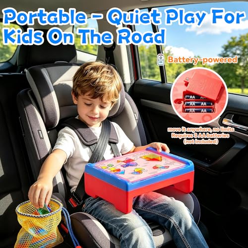PLAY Light Box for Kids, LED Light Table with 6 Translucent Puzzle Films and 50 Shapes, Adjustable Colors and Brightness, Sensory Toy for Painting, Sketching, Drawing and Early Development