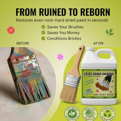 Green Piece Paint Brush Cleaner - Natural Cleaner for Wet & Dry Paint 64 Oz - style: 1/2 Gallon Paint Brush Cleaner