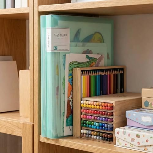 Huacan A3 Diamond Painting Storage Book 30 Pages Portfolio Presentations Folder for 30x40cm Painting,Green - color: Green