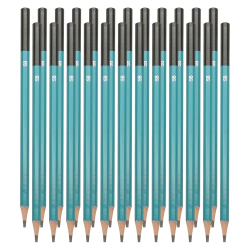 PATIKIL 5B Drawing Pencils for Sketching, 24PCS Sketch Pencils for Drawing Art Pencils Graphite Wood Pre-sharpened for Drawing Sketching Artist, Hexagonal, Black Refill, Green/Black Pole - style: 5B