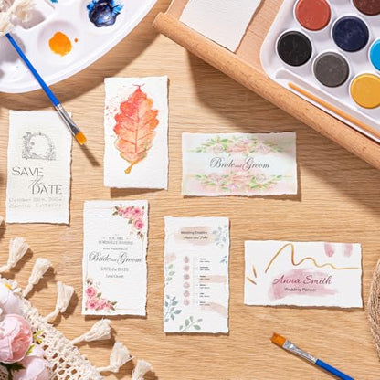Prudiut Cotton Watercolor Paper, 50 Sheets, 2 x 3.5 in, 300 GSM - size: 2 x 3.5inch
