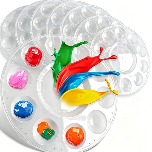 8Pcs Clear Paint Pallet,Paint Palette,Paint Trays for Kids to Painting | Plastic Palettes for Have a Birthday Painting Party - color: 8pcs-clear