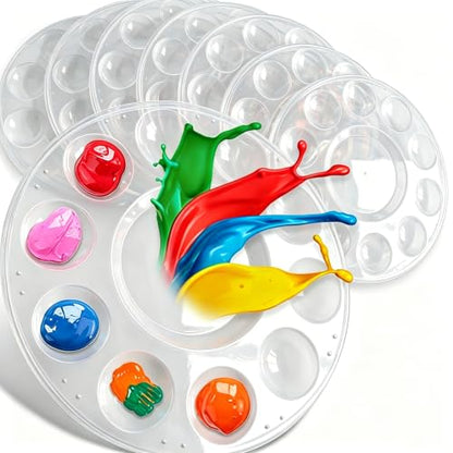 8Pcs Clear Paint Pallet,Paint Palette,Paint Trays for Kids to Painting | Plastic Palettes for Have a Birthday Painting Party - color: 8pcs-clear