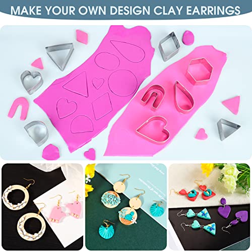 Clay Earring Making kit,32 Cutters,24 Clay,30 Hooks&Rings,Gift Box for Teen