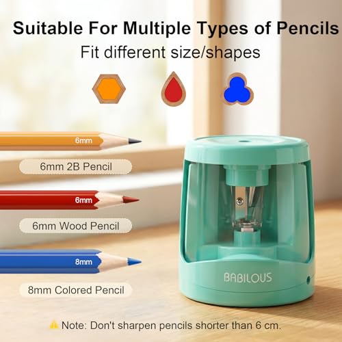 Automatic Pencil Sharpener for Kids/School, USB Battery Electric Sharpener - color: Blue