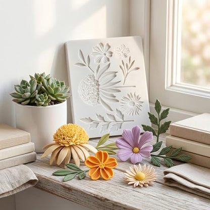 Chrysanthemum Flower Polymer Clay Mold Flower Leaves Silicone Molds - color: Style J