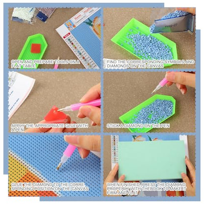 Yeaqee 4 Pcs Diamond Art Kits for Adults Cocktail Gem Painting Kit DIY Jewel Diamond Art for Beginners Aesthetic Room Crafts Cute Painting Pictures 5d Craft Wall Decor for Home 10 x 11.8'' - style: Cocktail Glass