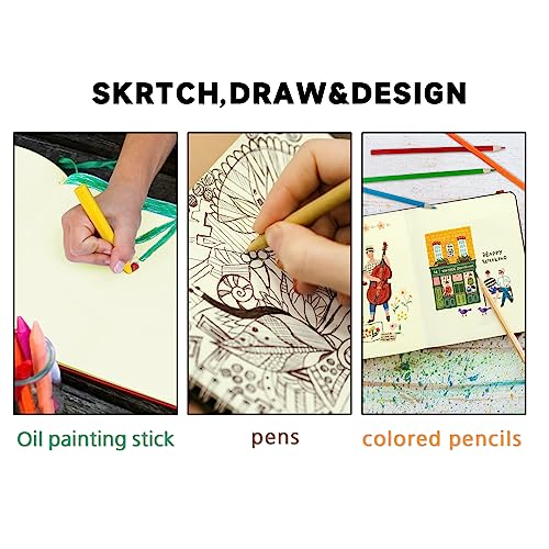 5" x 5" Hardcover Sketch Book,58 Sheets Small Mixed Media Pocket Sketch Pad | PU Cover,150 GSM Acid Free Artist Drawing Paper,Travel Journal Blank Notebook for Adults Sketching,Illustration.Hami Melon - color: 150gsm PU-hami melon green