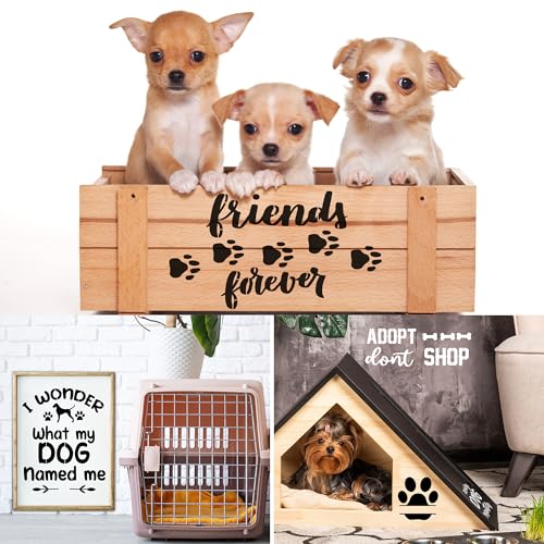Keluna Love Dog Paw Trail Stencils - 18 Pack Reusable Stencils for Painting on Wood, Home Furniture Decor, DIY Crafts, Scrapbook, Canvas - style: dog paws