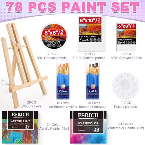ESRICH 78PCS Acrylic Painting Kits for Adults Couples Date Night