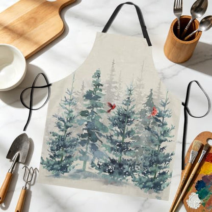 Imiss Waterproof Stain-Resistant Cooking Chef Aprons for Grill BBQ Baking 27 X 31 Inch - color: Winter Tree
