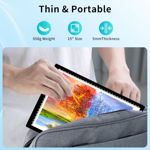 Ultra Thin Light Pad for Tracing, A4 Drawing Light Board | Adjustable Brightness Light Up Tracing Pad for Sketching, Tattoo Transfer, Crafts & Everyday Creative Projects - style: A4SA