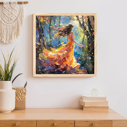 Ohhvvow Abstract Oil Painting Girl Diamond Art Painting Kits for Adults, Full Drill Diamond Dots Paintings for Beginners Round 5D Paint Gem Art Painting Kits for DIY Crafts, 14x14 Inch - color: Abstract Oil Painting Girl