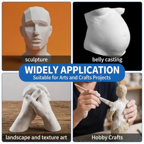10 Pack Plaster Cloth Gauze Bandages Rolls, Plaster Strips Bulk for Art Craft Body Molds Mask Making Scenery Construction Sculptures Belly Casting, Plaster Cloth Rolls Each 5 Yards